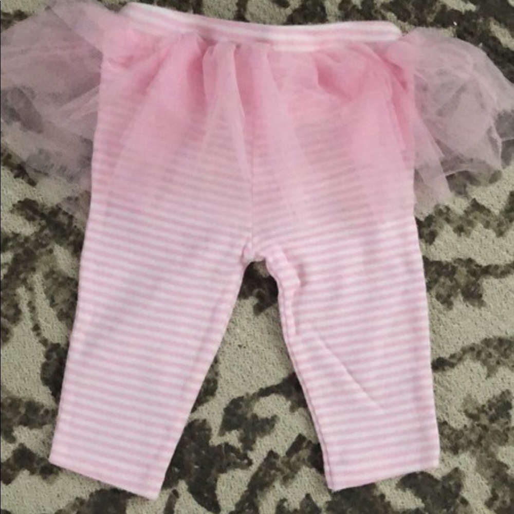 Light Pink & White Striped Leggings